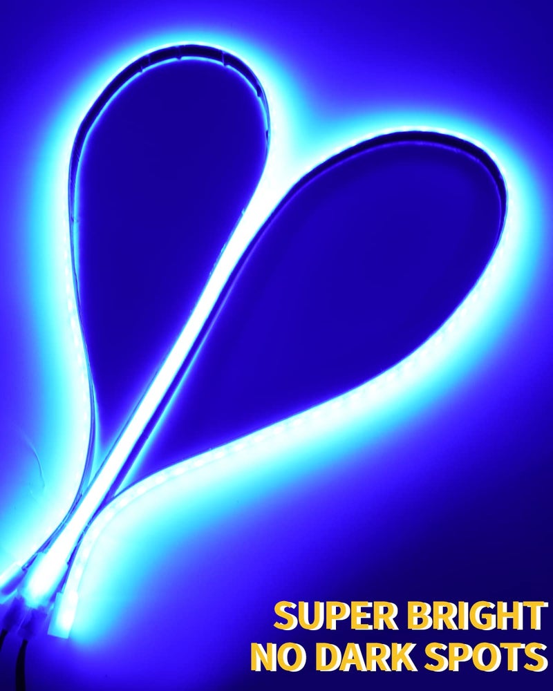 YM EBright YM E-Bright Blue Led Strip Lights for Cars, 30CM Waterproof Car Underglow Lights Motorcycles Golf Cart Boat Decoration Led Interior Exterior Lights Strip,DC-12V,Pack of 4 - Image 5